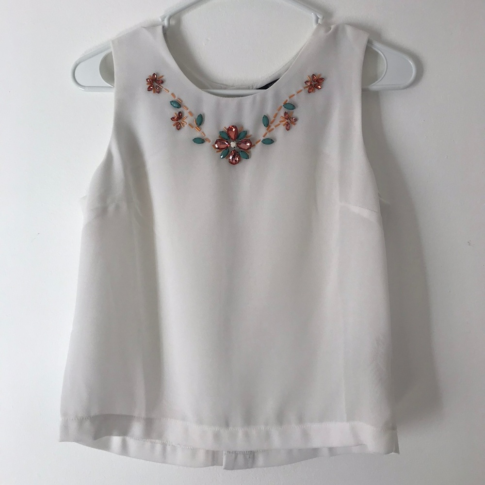 White blouse with flowers